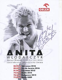 Anita Wlodarczyk   Polen  Leichtathletik  Autogrammkarte  original signiert 