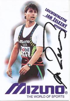 Jan Zelezny   Tschechien  Leichtathletik  Autogrammkarte  original signiert 