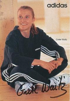 Grete Waitz † 2011 Norwegen  Leichtathletik  Autogrammkarte  original signiert 