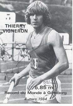 Thierry Vigneron Frankreich  Leichtathletik  Autogrammkarte  original signiert 