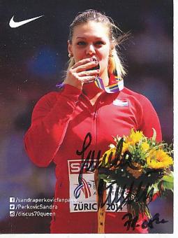 Sandra Perkovic  Kroatien  Leichtathletik  Autogrammkarte  original signiert 