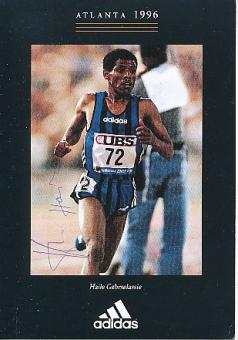 Haile Gebrselassie   Äthiopien  Leichtathletik  Autogrammkarte  original signiert 