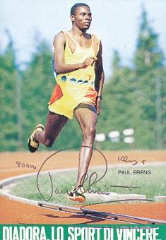 Paul Ereng Kenia   Leichtathletik  Autogrammkarte  original signiert 