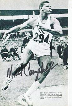 Milt Campbell † 2012  USA  Leichtathletik  Autogrammkarte  original signiert 