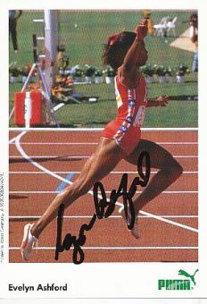 Evelyn Ashford   USA  Leichtathletik  Autogrammkarte  original signiert 