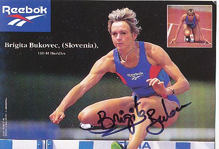 Brigita Bukovec Slowenien  Leichtathletik  Autogrammkarte  original signiert 