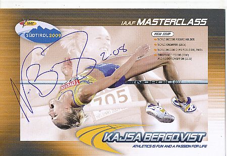 Kajsa Bergqvist  Schweden   Leichtathletik  Autogrammkarte  original signiert 