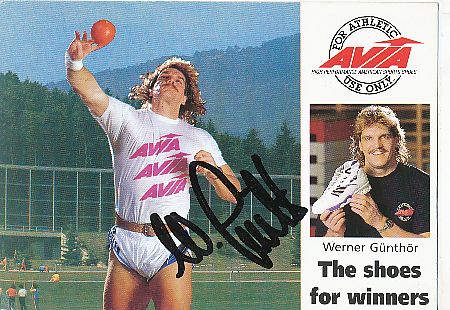 Werner Günthör  Schweiz   Leichtathletik  Autogrammkarte  original signiert 