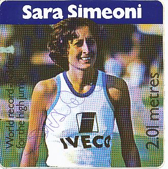 Sara Simeoni   Italien  Leichtathletik  Autogramm Aufkleber  original signiert 