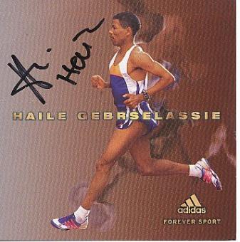 Haile Gebrselassie   Äthiopien   Leichtathletik  Autogrammkarte  original signiert 