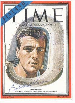 Bob Mathias † 2006 USA Olympiasieger 1948   Leichtathletik  Autogrammkarte  original signiert 