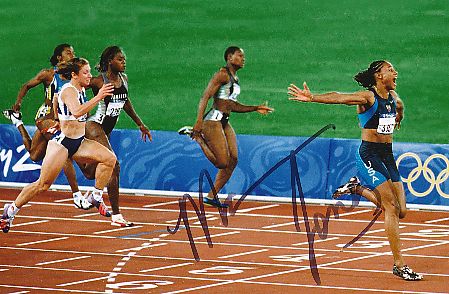 Marion Jones   USA  Leichtathletik  Autogramm Foto  original signiert 