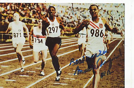 Mal Whitfield † 2015 USA 3 x Olympiasieger 1948 + 1952   Leichtathletik  Autogramm Foto  original signiert 