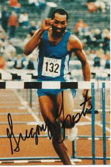 Gregory „Greg“ Foster   USA † 2023  Leichtathletik  Autogramm Foto  original signiert 