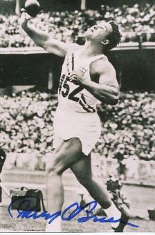 Parry O’Brien † 2007 USA 2 x Olympiasieger 1952 + 1956   Leichtathletik  Autogramm Foto  original signiert 
