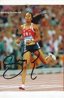 Sanya Richards  USA  Leichtathletik  Autogramm Foto  original signiert 
