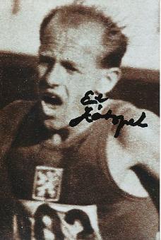 Emil Zatopek † 2000 CSSR 4 x Olympiasieger 1948 + 1952  Tschechien   Leichtathletik  Autogramm Foto  original signiert 