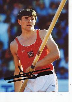Sergej Bubka  Rußland   Leichtathletik  Autogramm Foto  original signiert 