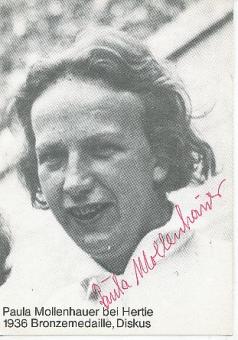 Paula Mollenhauer † 1988  Bronze  Olympia 1936  Leichtathletik  Autogrammkarte  original signiert 