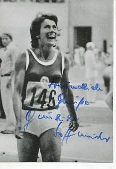 Gunhild Hoffmeister   DDR  Leichtathletik  Autogrammkarte  original signiert 