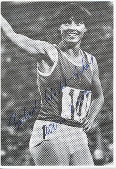 Bärbel Wöckel Eckert   DDR  Leichtathletik  Autogrammkarte  original signiert 