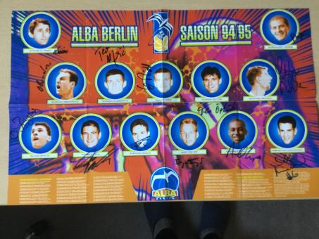Alba Berlin  1994/1995  Basketballl 36 x 60 cm Poster  12 x original signiert 
