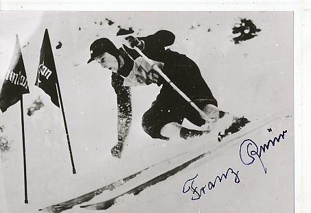 Franz Pfnür † 1996 Gold Olympia 1936  Ski Alpin  Autogramm Foto  original signiert 