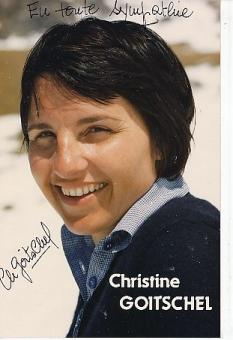 Christine Goitschel  Frankreich  Ski Alpin  Autogramm Foto  original signiert 