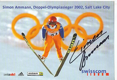 Simon Ammann   Schweiz   Skispringen  Autogrammkarte  original signiert 