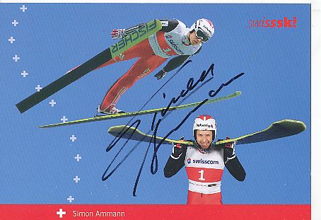 Simon Ammann   Schweiz   Skispringen  Autogrammkarte  original signiert 