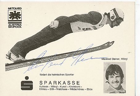 Manfred Steiner   Skispringen  Autogrammkarte  original signiert 