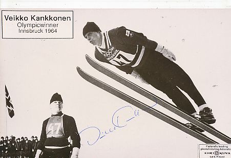 Veikko Kankkonen Finnland  Skispringen  Autogramm Foto  original signiert 