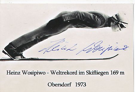 Heinz Wosipiwo   DDR  Skispringen  Autogramm Foto  original signiert 