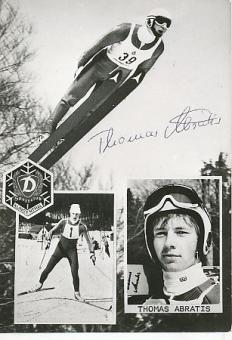 Thomas Abratis   DDR   Nordische Kombination Skispringen  Autogrammkarte  original signiert 