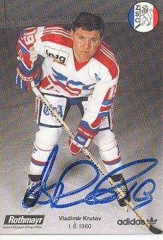 Vladimir Krutov † 2012  ZSC Lions Zürich   Eishockey Autogrammkarte  original signiert 