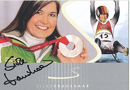 Silke Kraushaar  Rodeln  Autogrammkarte  original signiert 