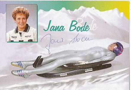 Jana Bode  Rodeln  Autogrammkarte  original signiert 