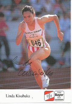 Linda Kisabaka  Leichtathletik  Autogrammkarte  original signiert 
