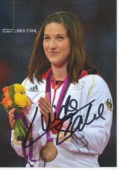 Linda Stahl   Leichtathletik  Autogrammkarte  original signiert 