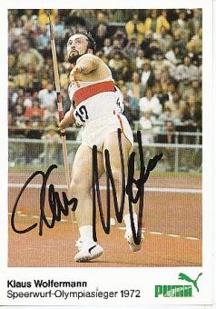 Klaus Wolfermann   Leichtathletik  Autogrammkarte  original signiert 