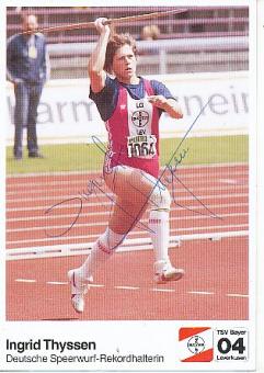 Ingrid Thyssen   Leichtathletik  Autogrammkarte  original signiert 