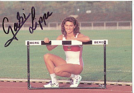 Gabi Lippe  Leichtathletik  Autogrammkarte  original signiert 