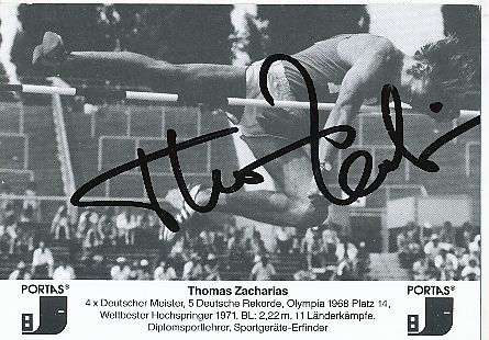 Thomas Zacharias Leichtathletik  Autogrammkarte  original signiert 
