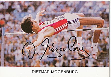 Dietmar Mögenburg  Leichtathletik  Leichtathletik  Autogrammkarte  original signiert 