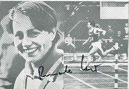 Renate Stecher   DDR  Leichtathletik  Leichtathletik  Autogrammkarte  original signiert 