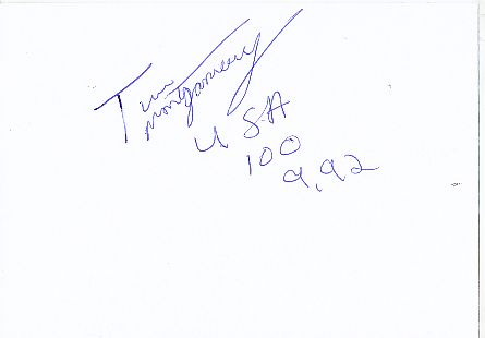 Tim Montgomery   USA  Leichtathletik  Autogramm Karte original signiert 