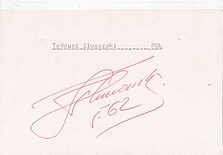 Tadeusz Slusarski † 1998 Polen Olympiasieger 1976    Leichtathletik  Autogramm Karte original signiert 