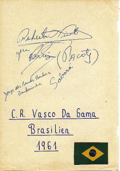 Vasco Da Gama  1961  Brasilien  Sabara  usw.  Fußball Autogramm Blatt original signiert 
