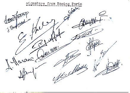 Racing Paris  1965   Frankreich   Fußball Autogramm Karte  original signiert 