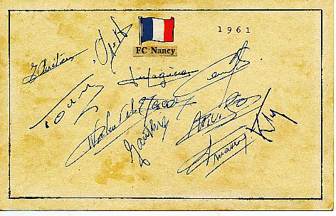 FC Nancy  1960/61   Frankreich   Fußball Autogramm Karte  original signiert 